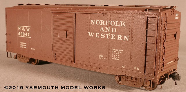 Norfolk & Western B-5 40' Boxcar, with Interior Carline Roof HO scale resin model kit